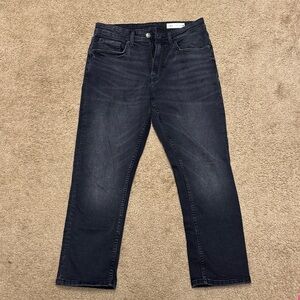 Zara women black washed straight leg jean. Size 4